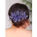 Deniferymakeup Bridal Hair Comb Sparkly Crystal Wedding Comb Colorful Crown Big Bridal Headpiece Wedding Hair Accessories for Brides (Blue) - Buy Online on GoSupps.com