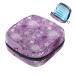 Purple flowers flower leaves white art women bandage storage bag menstruation pad bag pocket portable menstrual cup pocket with zipper for teenagers girls women color 3
