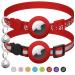 Airtag cat collar with bell reflective kitten neck band with Apple Airtag cat neck band adjustable 17.8-30.5 cm safety buckle for girls boys cats pet supplies red/excursion monochrome (GetaWay Solids)