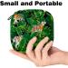 Storage Bags for Women's Bandages | Jungle Motif - Parrots Tigers & Tropical Leaves | Large Menstrual Cup Pocket with Zipper - Ideal for Tampons & Insoles - Buy Online on GoSupps.com