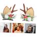 minkissy 1pair Clips Pins Reindeer Brown Hairpin and for Christmas Ears Antler Cat Adorable Accessories Decor with Party Accessory Xmas Mushroom Barrette Alligator Horn Decoration - Buy Online on GoSupps.com