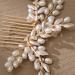 Foyte Wedding Crystal Hair Comb Gold Pearl Bride Headpiece Leaf Side Hair Combs for Women and Girls - Buy Online on GoSupps.com
