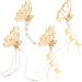 Butterfly Hair Clip 4 Pieces Gold Butterfly Claw Clip Metal Butterfly Hair Claw Nonslip Tassel Hair Clip Butterfly Hair Clamp Tassel Hair Catch Clip Hair Accessories for Women Girls Thick Thin Hair