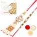 Ghasitaram Gifts Rakhis Online- Shimmering Blessings cl6101 Bhaiya Bhabhi Rakhi with 400 GMS of Soan Papdi