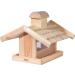 Dobar 21277E large bird feeder with feed silo - bird house made of solid wood - bird villa with wooden shingle roof - bird feeding station for container montage - 38 x 38 x 30 cm - Nature bird house wooden shoe roof