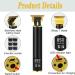 Professional Hair Clipper Men's T-Type Trimmer with LED Display Men's Hair Trimmer with 6 Guide Combs 3 Speeds (Black Gold) - Buy Online on GoSupps.com