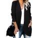 Autumn And Winter Women's Casual Fashion V-neck Solid Color Loose Long Sleeve Pockets Cardigan Cardigan Women L Black