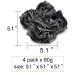 Eco-Friendly Bamboo Bath Loofahs - 4 Packs Exfoliating Shower Sponges | Skin Cleansing & Soothe (60g each, Black) - Buy Online on GoSupps.com