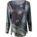 Trendy Vintage Tie Dye Long Sleeve Shirt for Women - Oversize Loose Fit Irregular Hem Pullover Top - Buy Online on GoSupps.com