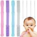 Zorra 4 Pack bite ring baby dental aid baby with cleaning brushes bpa -free bite ring baby bite tube baby baby dental aid for baby small children unisex - 4 colors