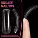 Krofaue Square Nail Tips - 100pcs Extra Long Clear C Curve Acrylic Nail Extensions for Women - Professional Half Cover Fake Nails with Box - Perfect for Holidays - Buy Online on GoSupps.com