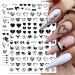 Heart Nail Stickers - 6 Sheets 3D Self Adhesive Decals for Women - Black Red Love Angel Cupid Designs - DIY Valentines Manicure Decor - Buy Online on GoSupps.com