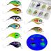 Measurement of 2024 trout wobbler set floating 8 pieces 2g 3cm in bait box |1-2 meters diving depth |Wobbler trout with single hooks |Mini Wobbler trout perch Saibling D bel multi -colored