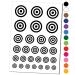 Bullseye Target Temporary Tattoo Water Resistant Fake Body Art Set Collection - Black (One Sheet)