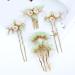 Vintage Asian Chinese Hanfu Pearl Green Jade Hair Combs & Pins Set | Hair Accessories for Women & Girls - Buy Online on GoSupps.com