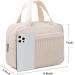 Women's Corduroy Makeup Bag - Large Cosmetic Organizer Pouch in Beige - Buy Online on GoSupps.com