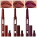 Erinde 3PCS Matte Lipstick Lip Liner Crayon Pencil Makeup Set Precision Tip Matte Lip Crayon with Built-in Sharpener Long Lasting Waterproof Plumping Lipstick Warm Brown Purple 10#11#12#