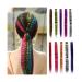Feather Hair Extensions 18 Inch Colored Synthetic Hair Feather Colorful False Hair Extension Mixed Color Straight Hair Pieces for Women Girls (Color : SM77-10 Size : 18inches) 18inches SM77-10