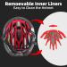 Shinmax CPSC/CPC Certified Bike Helmet with Magnetic Goggles & LED Light | Adjustable Adult Cycling Helmet - Black/Red/White - Buy Online on GoSupps.com