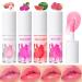 Sitovely 4PCS Hydrating Lip Oil, Moisturizing Lip Oil, Non-Sticky Gloss Lip Balm, Fruit Flavored Lip Glow Oil, Lip Gloss, No-Sticky Gloss Lip Balm Lip Care, Tinted Lip Oil