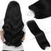 Hair extension real hair with micropers 0.5 g/s 100 strands smooth Brazilian remy echo hair easy to loop 35.6 cm 1 deep black 36 cm (14 inches) #1 jet black