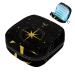 Menstrual Pad Bag with Zipper Ladies Napkin Pouch Tampons Collection Bag for Women and Girls (Moon Stars Black)