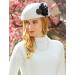 ORIDOOR Women's Vintage Wool Felt Flowers Bucket Hat - White | Church Wedding Fascinator - Buy Online on GoSupps.com