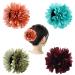 Cinaci 4 Pack Big Large Satin Daisy Floral Flower Plastic Hair Claws Clips Bow Barrettes Clamps Bun Chignon Updo Holders Hair Accessories for Women Girls