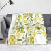 HAHAFU Fresh Tropical Lemons Throw Blanket Picnic Blanket Print Warm Absorbent Blanket For Bed Couch
