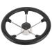 NovelBee 13-1/2 Inch Stainless Steel 5 Spoke Boat Marine Destroyer Steering Wheel with Black PU Foam