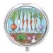 Pill Box Pill Case 3 Compartment Travel Pill Box Vegetable Clip Art Printing Small Pill Box Portable Medicine Pill Case Pill Organizer for Purse & Pocket for Travel Handbag (Round)