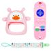Baby Teething Toys 2 Pack Soothing Hand Pacifier Teethers for Babies 0-6 Months Soft Remote Control Teethers for Babies 6-12 Months Infant Toys Baby Chew Toys for Sucking Needs BPA Free (Pink) Pink Duck + Pink Remote...