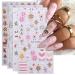 3D Christmas Nail Stickers 4 Sheets 5D Self-Adhesive Embossed Nail Decal Snowflake Nail Art Decoration Design Supplies for Kids Girls Holiday