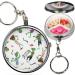 Pack of 2 - Portable Pill Organizer ( Vecctor Zombie Cartoon Halloween Magic ) Metal Medicine Box 3 Compartment Stash Vitamin Meds Case with Keychain