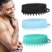 3PCS Silicone Loofah Exfoliating Silicone Body Scrubber  Soft Body Exfoliator Bath Sponge Shower Loofah Scrubber Brush for Sensitive Skin  Double-Sided Body Brush for Men Women (Black+Blue+Green)