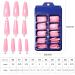 Siusio 400 Colorful Coffin Full Cover Press-On Acrylic Nails - Extra Long Pink Ballerina Artificial Tips for Women & Girls Nail Art Decoration - Buy Online on GoSupps.com