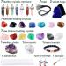 Complete Healing Crystals Set: 7 Chakra Stones, 7 Tumbled Stones, 7 Crystal Necklaces, Amethyst, Selenite, Clear Quartz, 3 Crystal Jewelry Pieces - Includes 2 Storage Bags and 7 Jewelry Ropes - 36 PCS - Buy Online on GoSupps.com