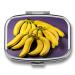Pill Box Unique Banana Fruit Print 2 Compartment Medicine Pill Case Pill Organizer Decorative Metal Portable Pill Box for Pocket Or Purse