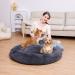 Bonteck Calming Round Donut Dog Bed - Machine Washable Anti-Slip Fluffy Cuddler Cat Bed - Multiple Sizes (S-XL) - Dark Grey - Buy Online on GoSupps.com