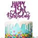 Tenhaisi Glitter Purple Happy 19th Birthday Cake Topper 19 & Fabulous Cake Topper - 19th Happy Birthday Food Picks - Cheers to 19 Years Birthday/Wedding Anniversary Party Supplies