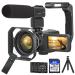 KOMERY Camcorders Video Camera 4K 56MP UHD Video Camera for YouTube with External Mic Video Camera Camcorder with 32G SD Card 2.4G Remote IR Night Vision, 18X Digital Zoom Camcorder WiFi