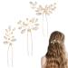 3 Pcs Rhinestone Bride Wedding Hair Pin Crystal Headpiece Wedding Rhinestone Bridal Hair Accessories for Women and Girls Bridesmaids Gold