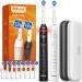 Bitvae rotating electric toothbrush 2 packs for adults with pressure sensor gifts for men / women 5 modes rechargeable power toothbrush with 8 brush heads black and white R2 black / white 2 packs