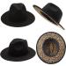 UTOWO Two-Tone Felt Fedora Panama Hat for Women Men - Wide Brim Black & Leopard Patchwork Jazz Cap - 7 1/4 Size - Buy Online on GoSupps.com