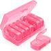 AUVON XL Weekly Pill Organizer 2 Times a Day with One-Side Large Opening Design for Easy Filling AM PM Pill Box 7 Day Portable Travel Pill Case for Medication Vitamins Fish Oils Supplements A-pink