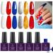 Gel Nail Polish Set 4th of July Red Gel Polish Glitter Royal Blue Nail Polish Gel Gold Chunky Glitter Gel Polish White Silver 'Liberty Lights' Independence Day UV Light Cured Ideal Gift Nail Art Home d-Liberty Lights