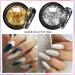 Gold & Silver Chrome Nail Powder - 12 Iridescent Holographic Colors | Metallic Mirror Effect for Stunning Nail Art - Buy Online on GoSupps.com
