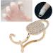 Nail nart Decoration Rhinestone Fingernail Rings Fingernail Ring Nail ring finger Decoration Nail Cover Rings Finger Decoration Rings for Parties Ring Jewelry Gift (Golden) - Buy Online on GoSupps.com