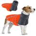 Slowton winter dog coat warm polar trap food dog outdoor jacket with turtleneck scarf reflective strip adjustable waterproof windproof outfits for small medium -sized dogs s orange