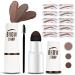 Eyebrow Stamp Stencil Kit  Included Waterproof Eyebrow Stamp and 12 Reusable Shaping Kit for Perfect Eyebrow Makeup  Long-Lasting Eyebrow Pomade for Women Girl  Cruelty-Free Soft Brown